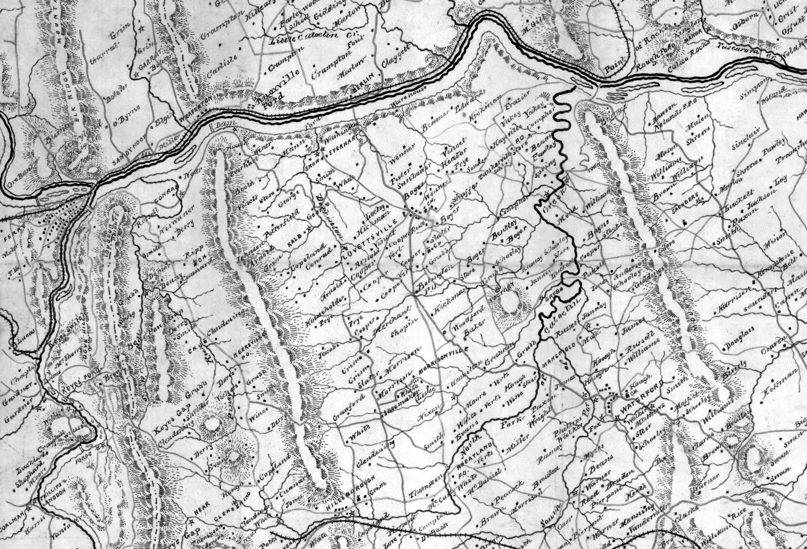 Thumbnail for the post titled: 1863 Map of Fauquier & Loudon [sic] Counties, Virginia (1863)