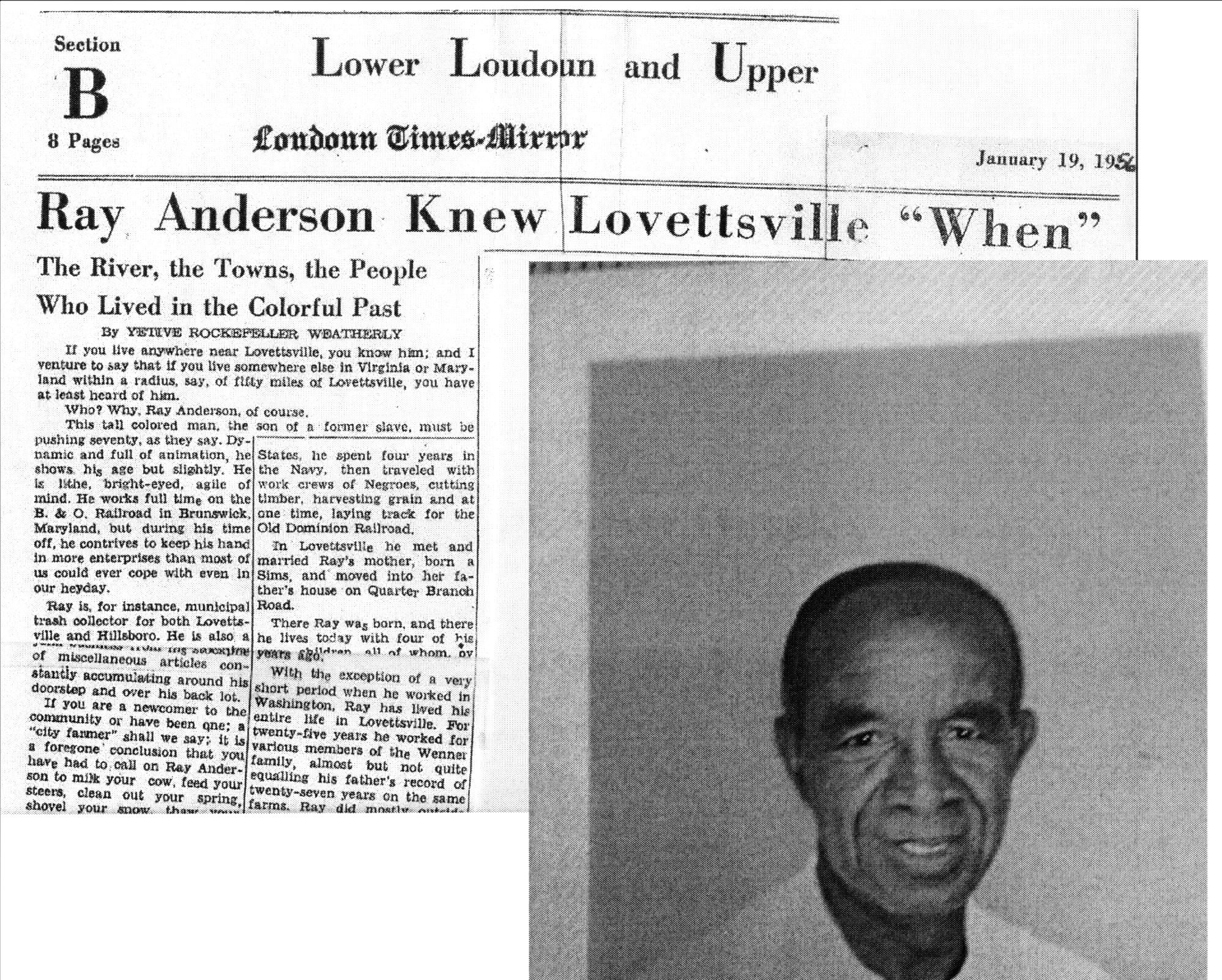 Thumbnail for the post titled: Ray and Sarah Edna Anderson:  A Profile of Two of Lovettsville’s African-American Citizens